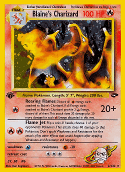 Blaine's Charizard Pokémon TCG card art