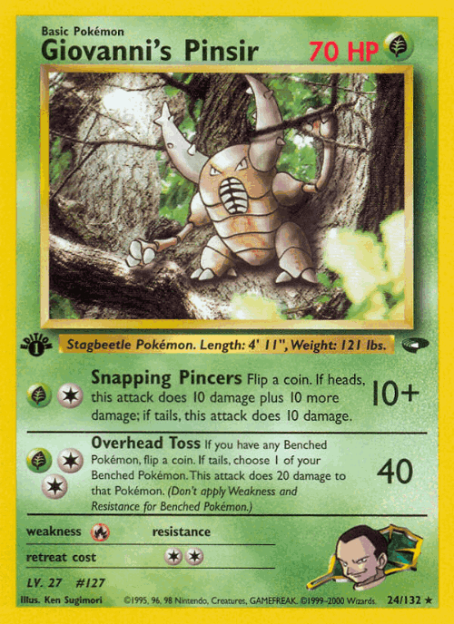 Giovanni's Pinsir Pokémon TCG card art