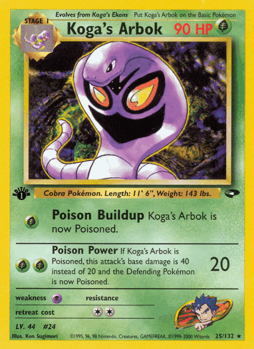 Koga's Arbok 25, Gym Challenge