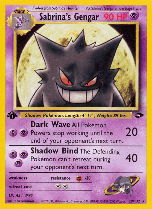 Sabrina's Gengar 29, Gym Challenge