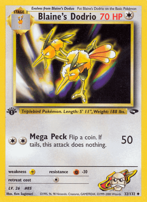 Blaine's Dodrio 32, Gym Challenge