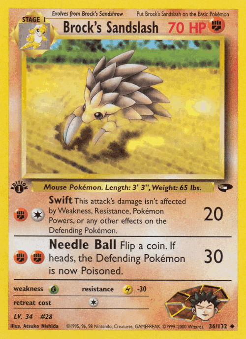 Brock's Sandslash 36, Gym Challenge