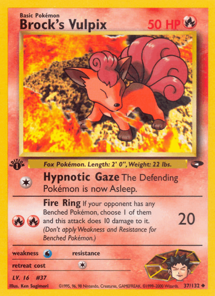 Brock's Vulpix #37 from Gym Challenge - Uncommon - Illustrated by Ken Sugimori