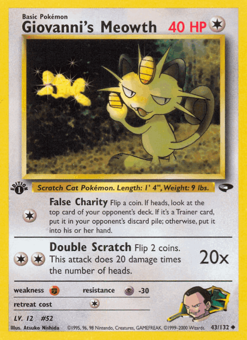 Giovanni's Meowth 43, Gym Challenge