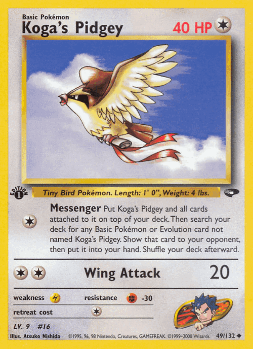 Koga's Pidgey 49, Gym Challenge
