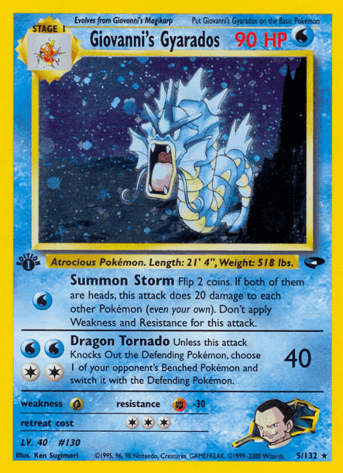 Giovanni's Gyarados Pokémon TCG card art