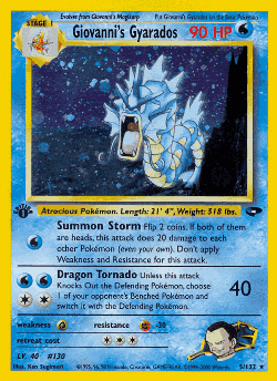 Giovanni's Gyarados Pokémon TCG card art