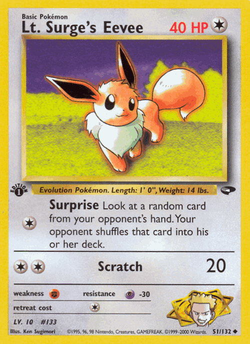 Lt. Surge's Eevee 51, Gym Challenge