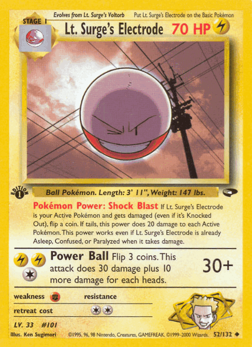 Lt. Surge's Electrode 52, Gym Challenge
