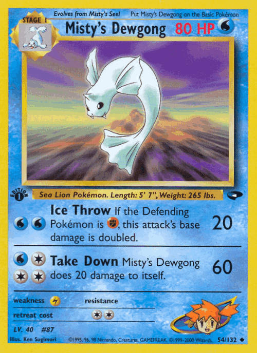 Misty's Dewgong 54, Gym Challenge