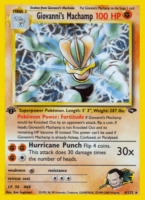Giovanni's Machamp Pokémon TCG card art