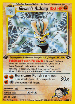 Giovanni's Machamp Pokémon TCG card art