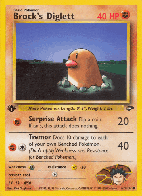 Brock's Diglett 67, Gym Challenge