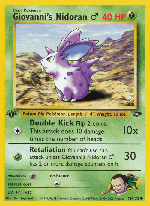 Giovanni's Nidoran ♂ 76, Gym Challenge