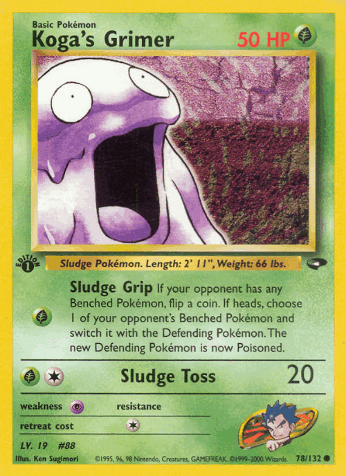 Koga's Grimer 78, Gym Challenge