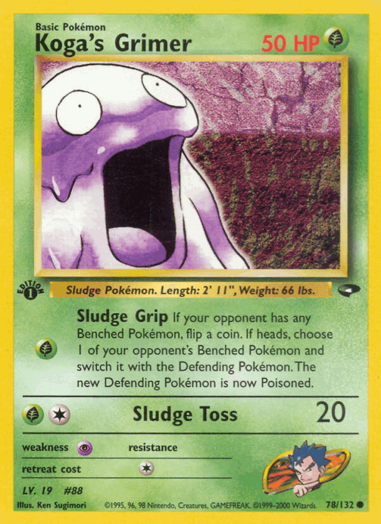 Koga's Grimer #78 from Gym Challenge - Common - Illustrated by Ken Sugimori