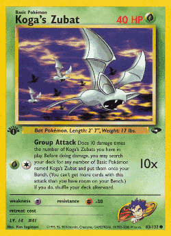Koga's Zubat 83, Gym Challenge
