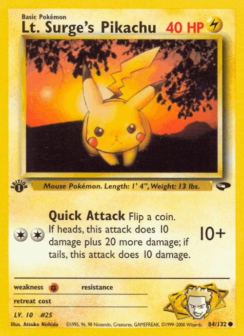 Lt. Surge's Pikachu 84, Gym Challenge