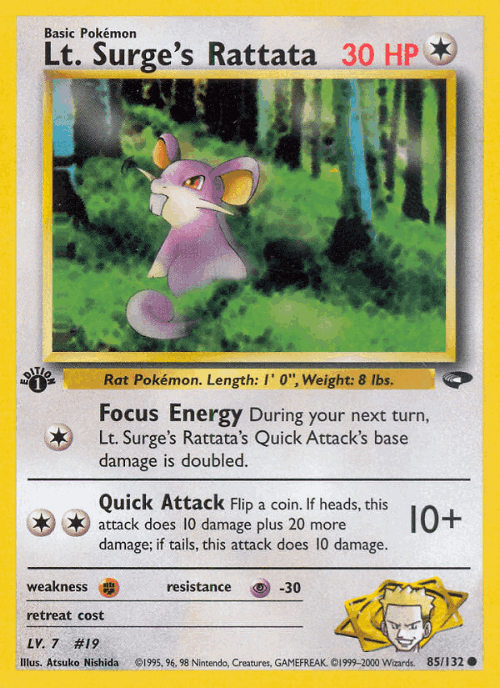 Lt. Surge's Rattata 85, Gym Challenge