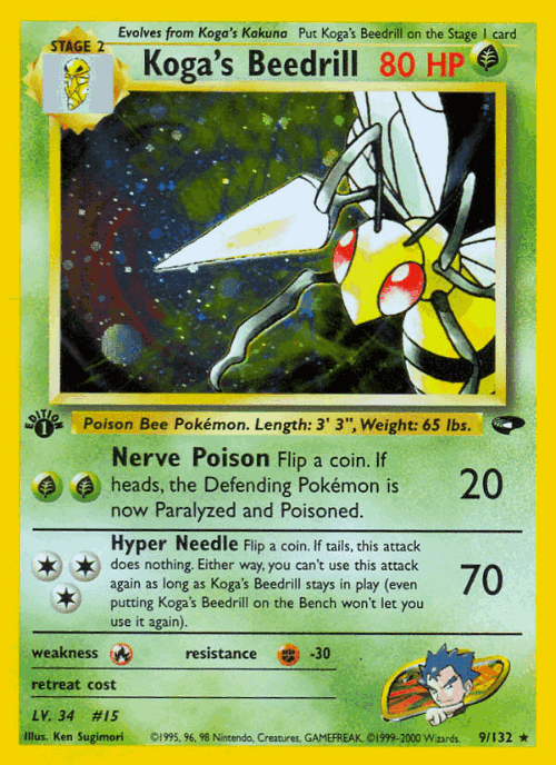 Koga's Beedrill Pokémon TCG card art