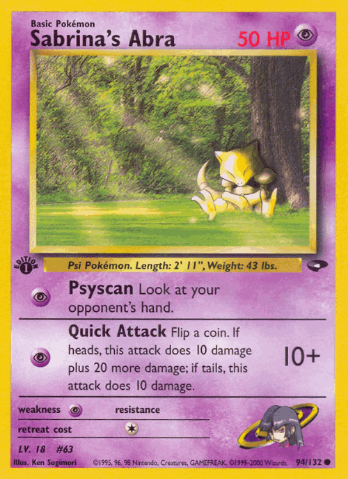 Sabrina's Abra 94, Gym Challenge