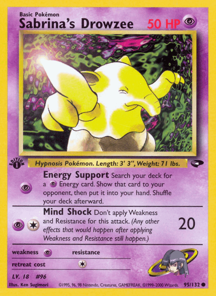 Sabrina's Drowzee #95 from Gym Challenge - Common - Illustrated by Ken Sugimori