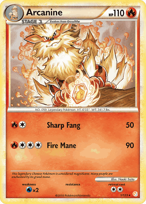 Arcanine Pokémon TCG card art