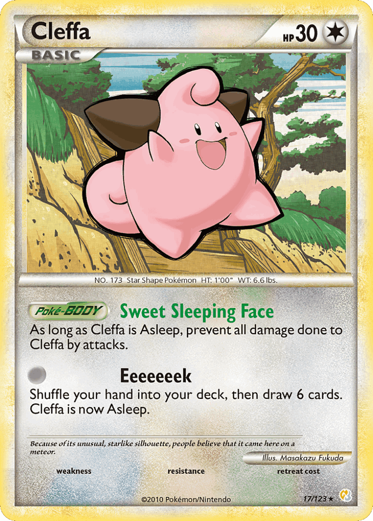 Cleffa #17 from HeartGold & SoulSilver - Rare - Illustrated by Masakazu Fukuda