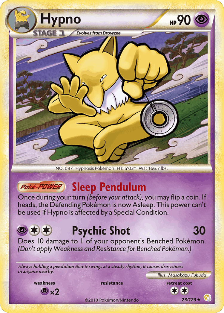 Hypno #23 from HeartGold & SoulSilver - Rare - Illustrated by Masakazu Fukuda