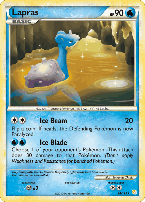 Lapras #24 from HeartGold & SoulSilver - Rare - Illustrated by Suwama Chiaki