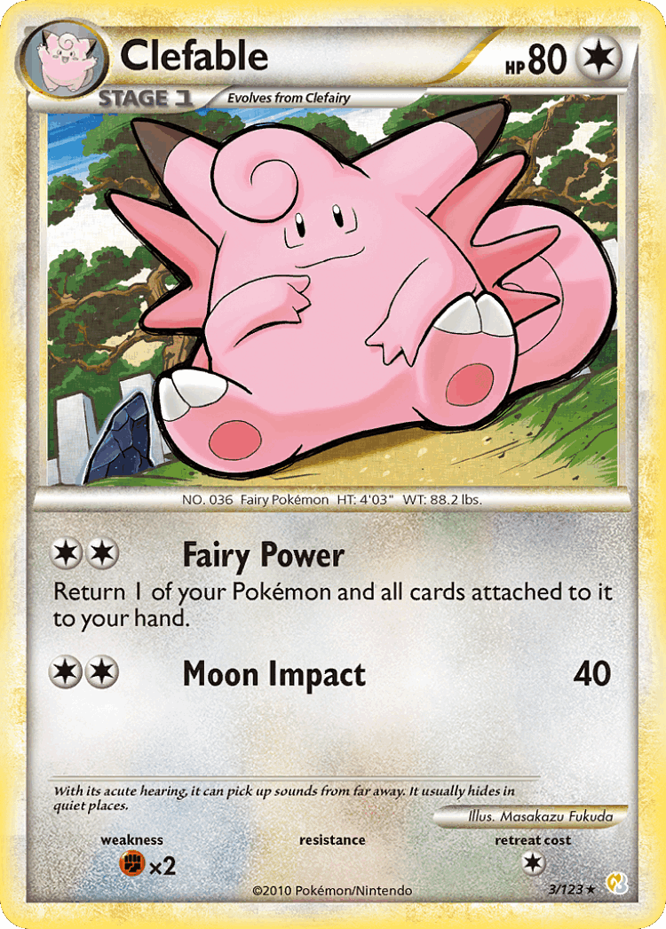 Clefable #3 from HeartGold & SoulSilver - Rare Holo - Illustrated by Masakazu Fukuda