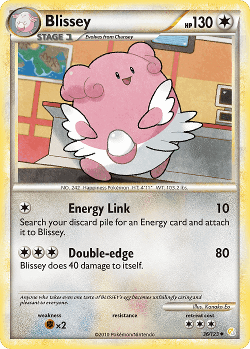 Blissey #36 from HeartGold & SoulSilver - Uncommon - Illustrated by Kanako Eo