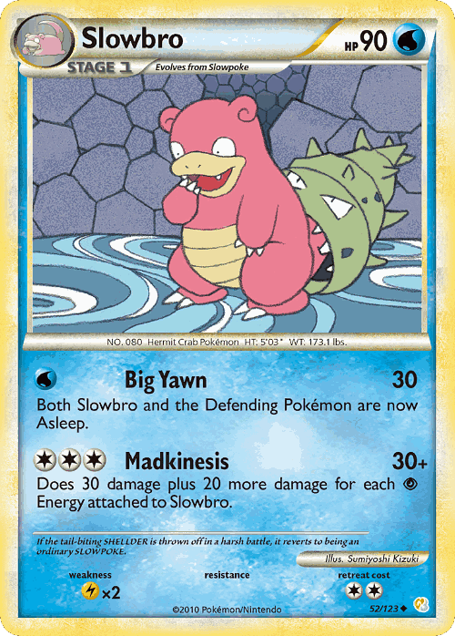 Slowbro #52 from HeartGold & SoulSilver - Uncommon - Illustrated by Sumiyoshi Kizuki