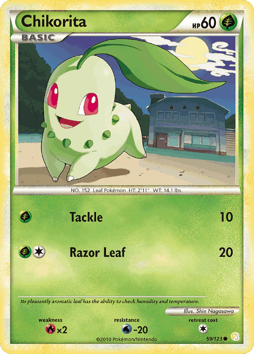 Chikorita #59 from HeartGold & SoulSilver - Common - Illustrated by Shin Nagasawa