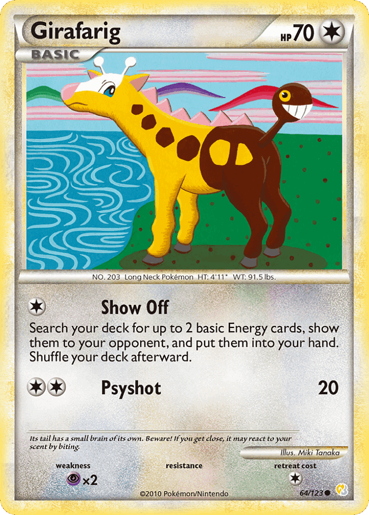 Girafarig #64 from HeartGold & SoulSilver - Common - Illustrated by Miki Tanaka