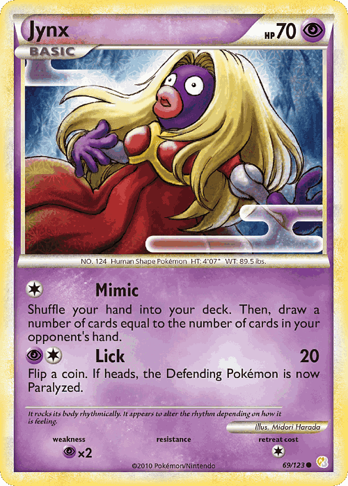 Jynx #69 from HeartGold & SoulSilver - Common - Illustrated by Midori Harada