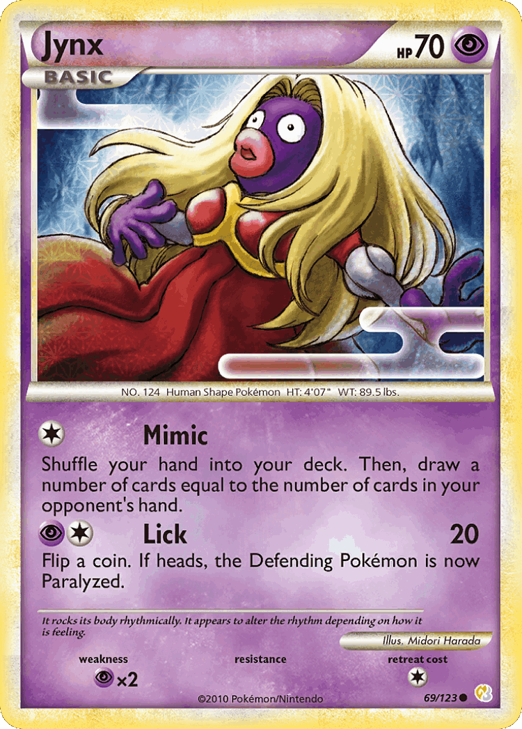 Jynx #69 from HeartGold & SoulSilver - Common - Illustrated by Midori Harada