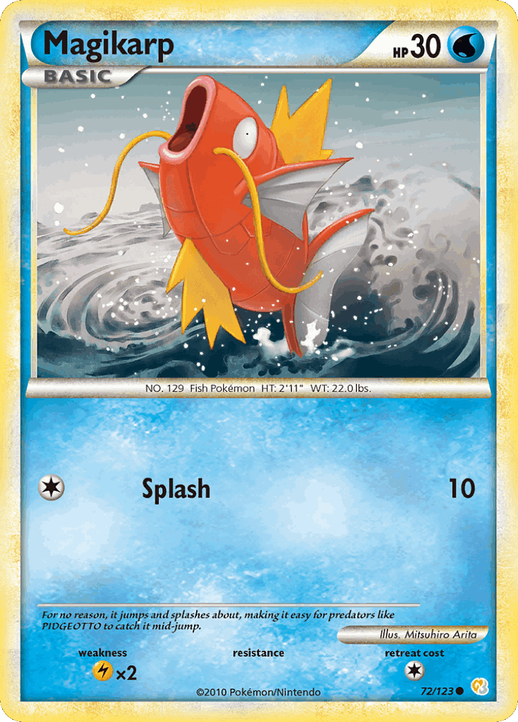 Magikarp #72 from HeartGold & SoulSilver - Common - Illustrated by Mitsuhiro Arita