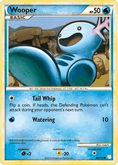 Wooper #88 from HeartGold & SoulSilver - Common - Illustrated by match