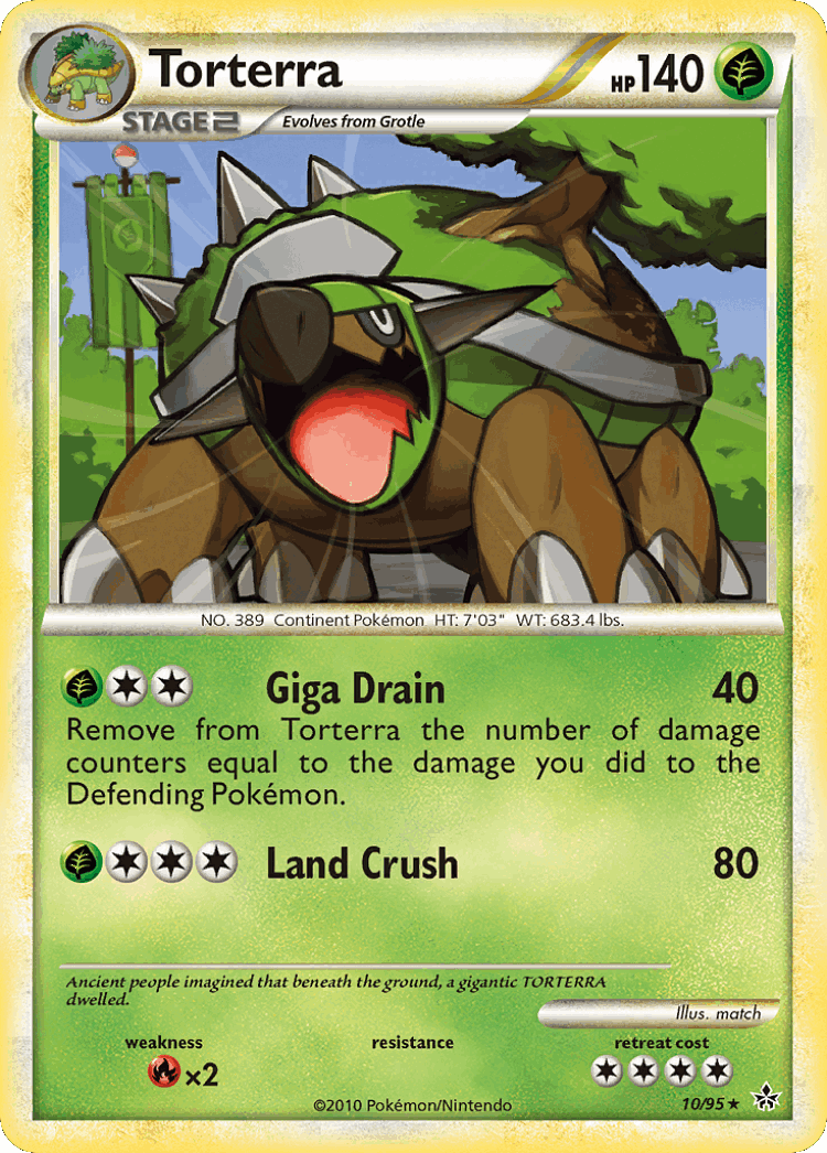 Torterra #10 from HS—Unleashed - Rare Holo - Illustrated by match