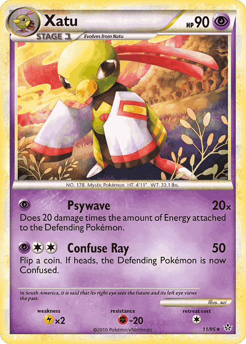 Xatu #11 from HS—Unleashed - Rare Holo - Illustrated by sui