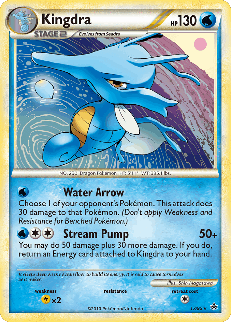 Kingdra #17 from HS—Unleashed - Rare - Illustrated by Shin Nagasawa