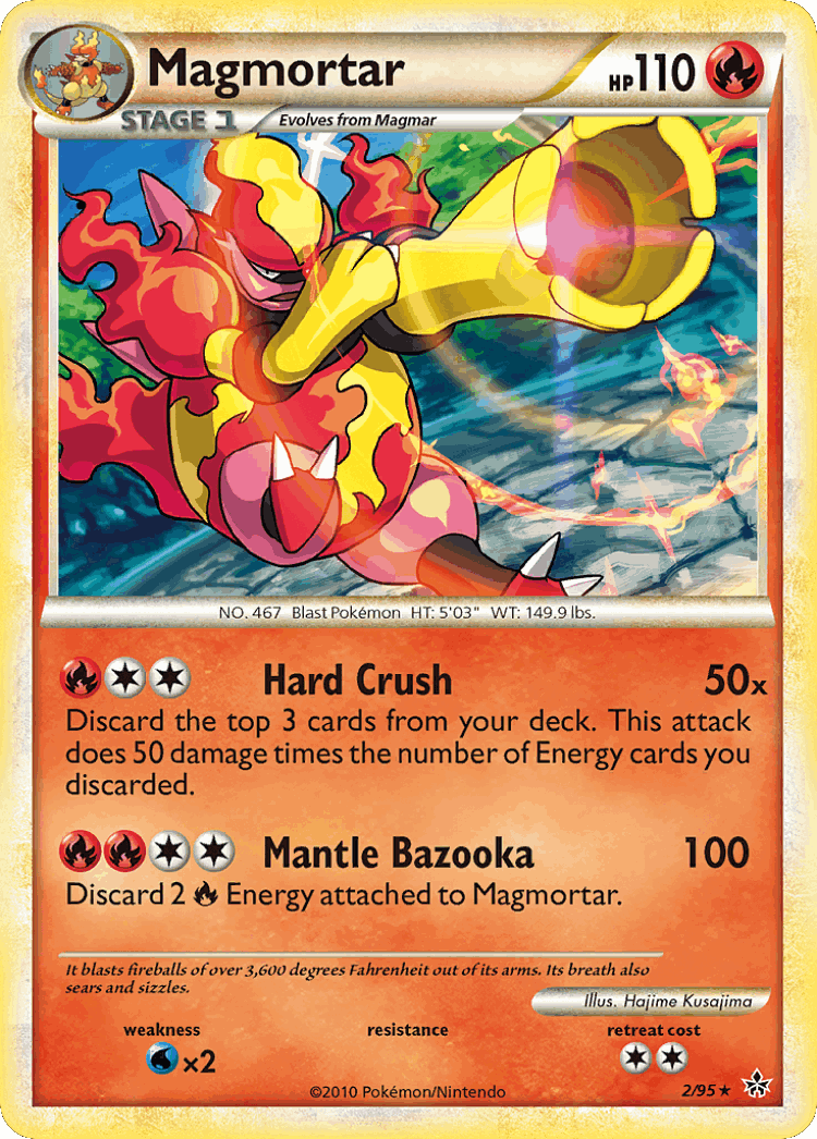 Magmortar #2 from HS—Unleashed - Rare Holo - Illustrated by Hajime Kusajima