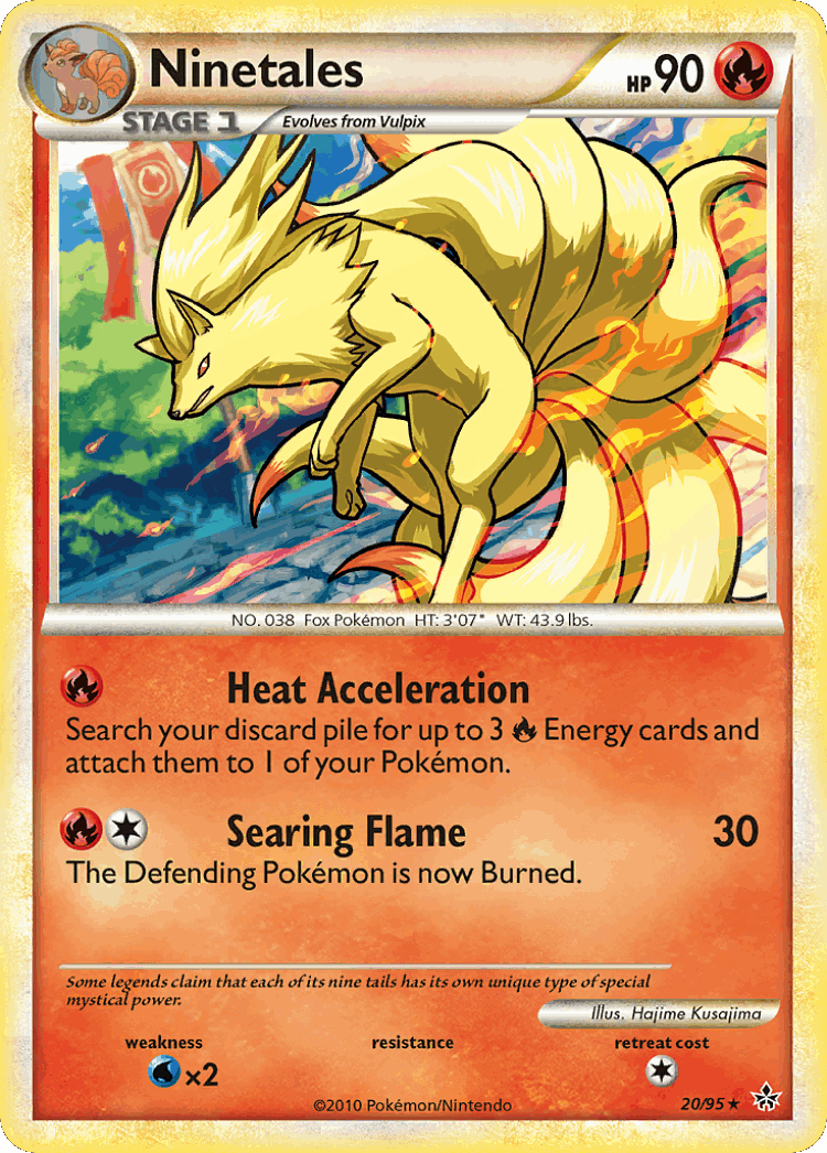 Ninetales #20 from HS—Unleashed - Rare - Illustrated by Hajime Kusajima