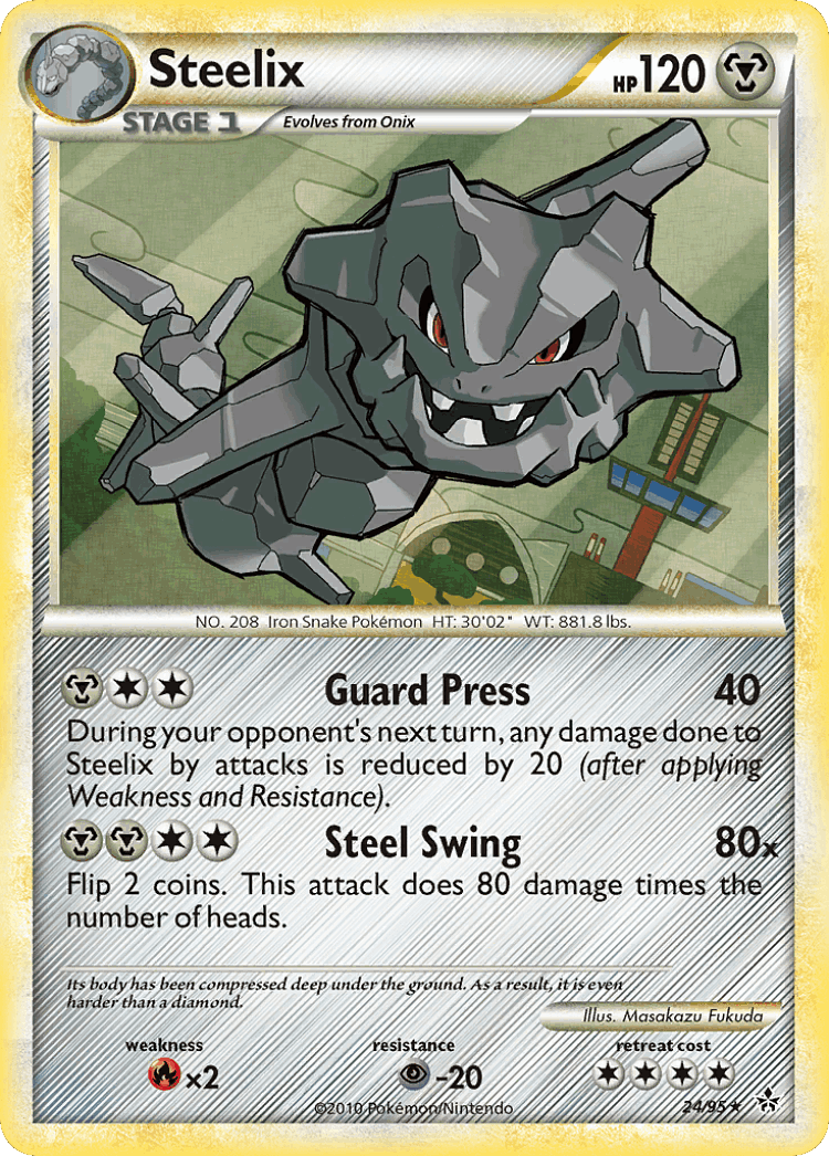 Steelix #24 from HS—Unleashed - Rare - Illustrated by Masakazu Fukuda