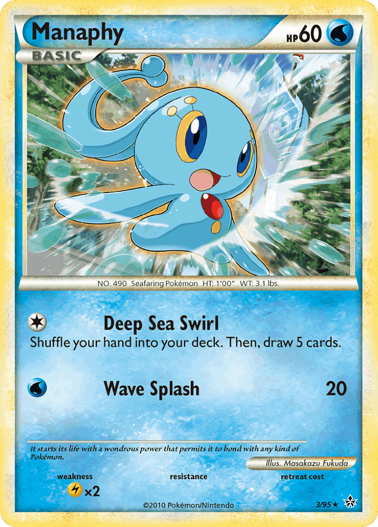 Manaphy #3 from HS—Unleashed - Rare Holo - Illustrated by Masakazu Fukuda