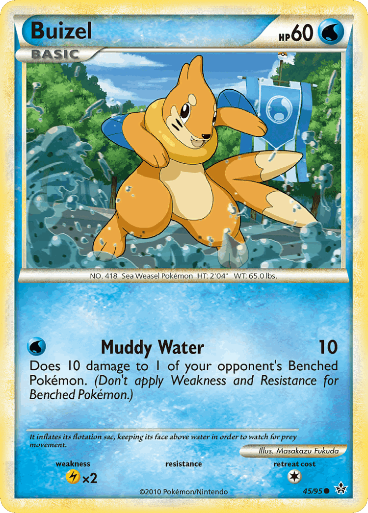 Buizel #45 from HS—Unleashed - Common - Illustrated by Masakazu Fukuda