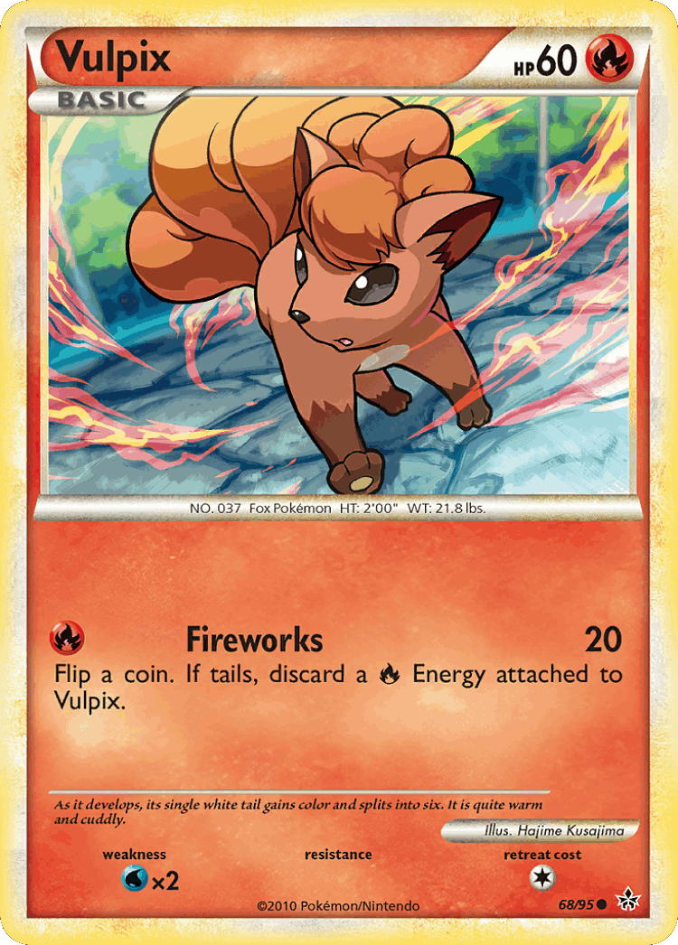 Vulpix #68 from HS—Unleashed - Common - Illustrated by Hajime Kusajima