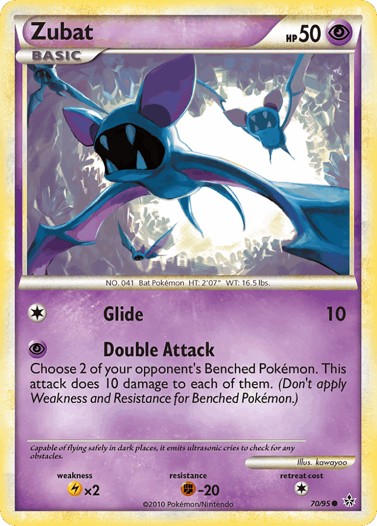 Zubat #70 from HS—Unleashed - Common - Illustrated by kawayoo