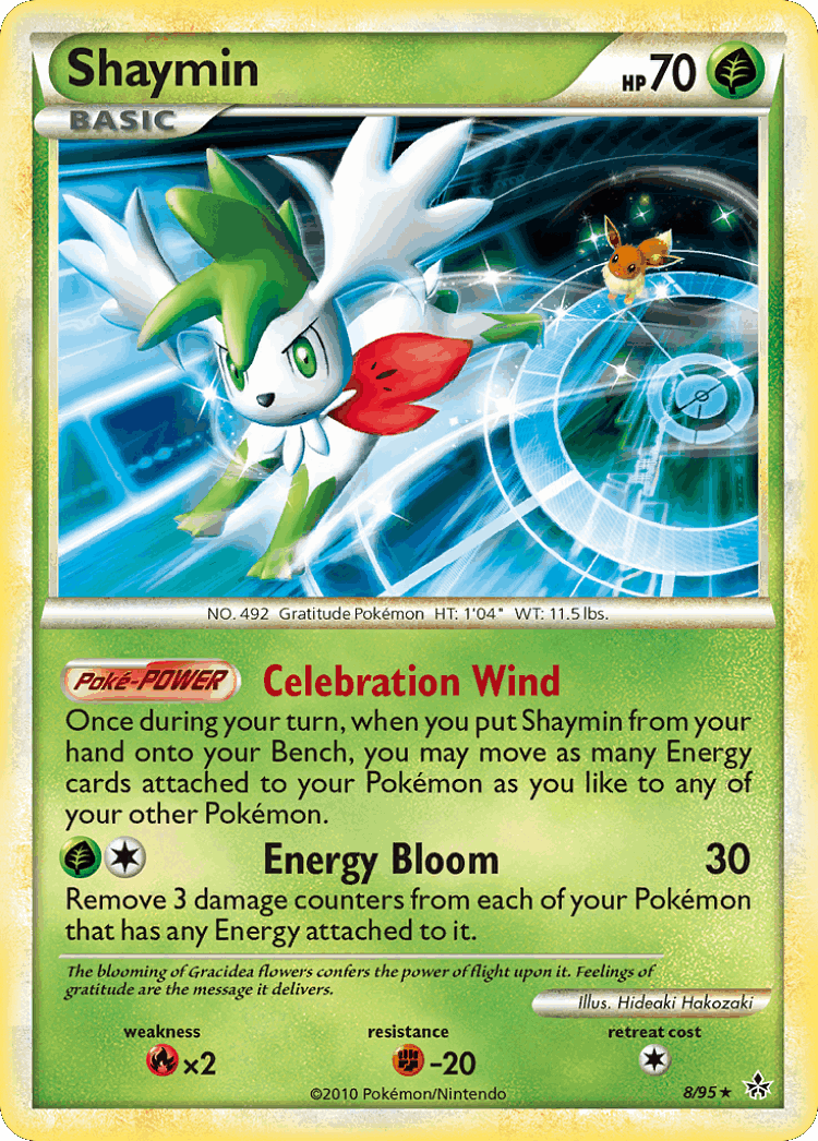 Shaymin #8 from HS—Unleashed - Rare Holo - Illustrated by Hideaki Hakozaki
